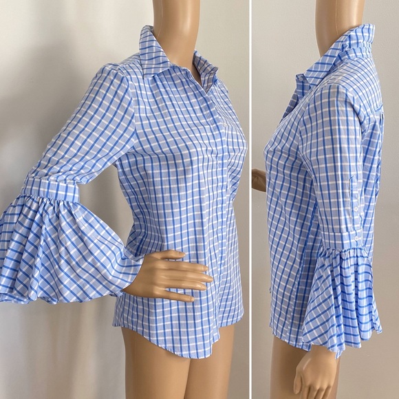 BNWOT H&M Bell Sleeve Button Down Blouse - Picture 8 of 10